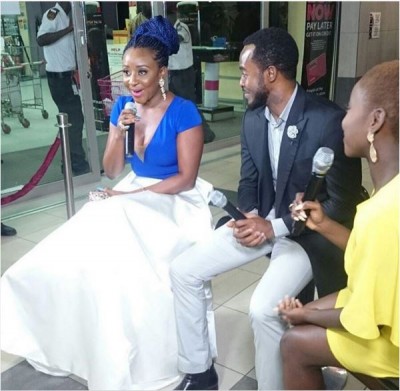 Ini Edo and O.C Ukeje at the AFRIFF opening ceremony. Photo: Instagram
