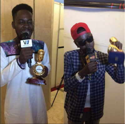 (Adekunle Gold and Kiss Daniel win at Afrima 2015)