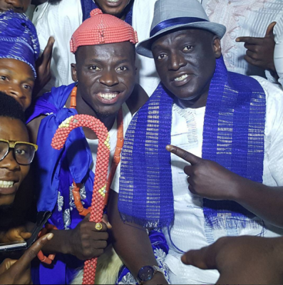 (Akpororo and Sammie Okposo at his traditional wedding in Ibadan)