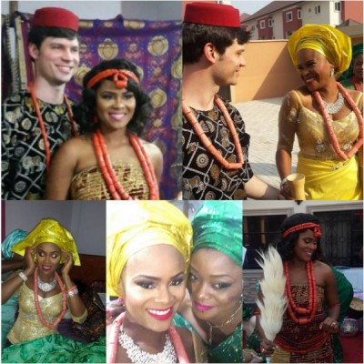 Adaure Achumba marries white boo. Photo: Bunmi Olunloyo/Instagram