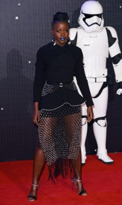 Lupital Nyong'o was the cynosure of eyes as she attended the UK premiere of Star Wars: Force Awakens. Photo: Getty Images