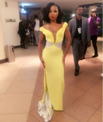 Mocheddah stuns in yellow mermaid dress. Photo: Mocheddah/Instagram