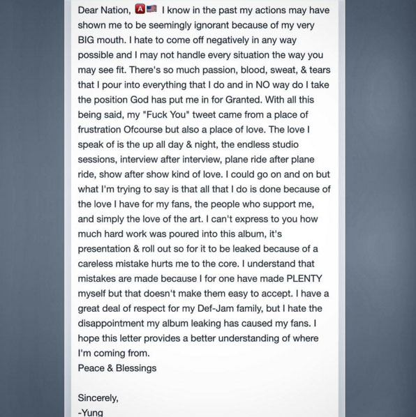 August Alsina Letter