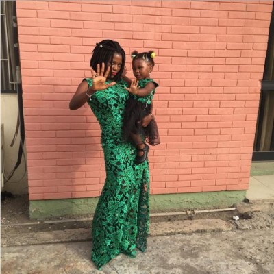 Seun Kuti's baby mama and daughter4