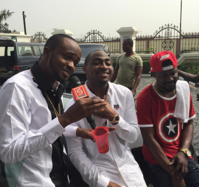 Davido and Danagog on set of 'Hookah' video shoot.