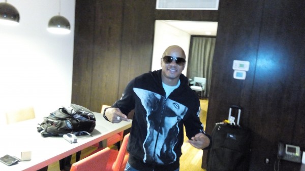 Donell Jones pictured in his hotel room in Lagos.