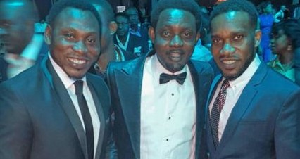 AY, Austin Okocha and Daniel Amokachi looking dapper at the recently concluded Glo CAF awards. Photo: AY/Instagram