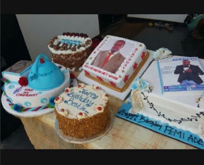 Femi Adebayo's birthday cakes. Photo: Femi Adebayo