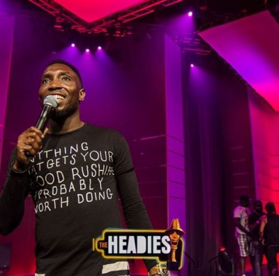 Timi Dakolo doing his final sound check for the Headies tonight