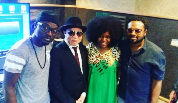 Omawumi, Salif Keita, Rotimi and Cobhams spotted in the studio.