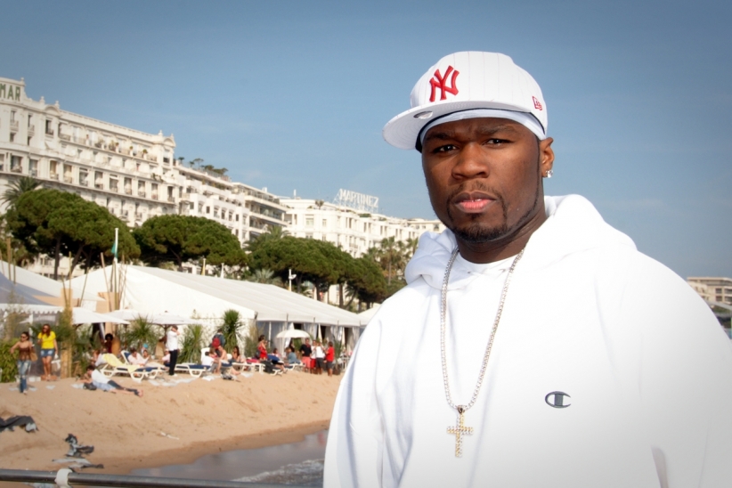 50 Cent mugged on stage. Photo: Filed