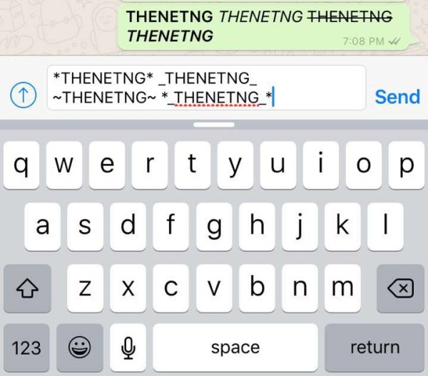 How to use bold, italics and strikethrough text on WhatsApp (2)