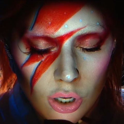 Lady Gaga during her Tribute to David Bowie at the Grammys