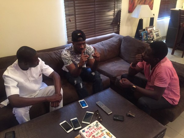 THENETNG publisher, Ayeni Adekunle and Chief correspondent Dayo Showemimo at Psquare’s Peter Okoye Lekki-home (7)