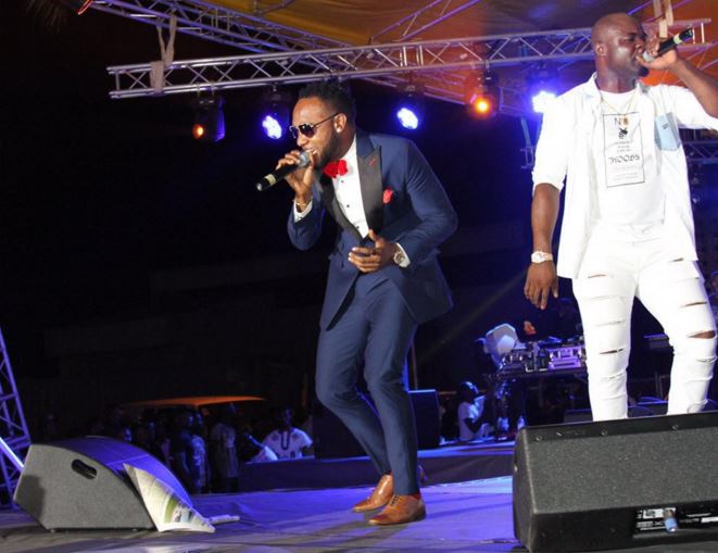 Kcee and Harrysong perform at Lagos concert. Credit: Various