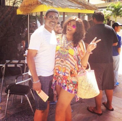 Omotola and her hubby in Hawaii.