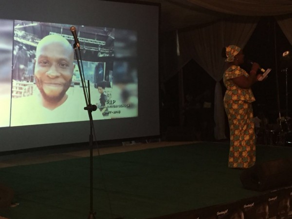 Florence Akinsetan leads the second hymn. 'Oh God our Help in Ages past'