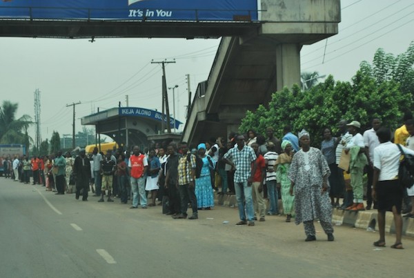 Stranded at the bustop_Lagos_Fuel Scarcity_Traffic