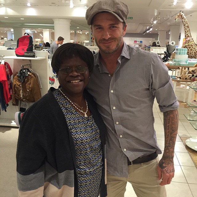 Tiwa's mom, Cecilia Savage with David Beckham