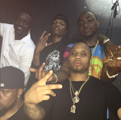Akon, Wizkid, Davido and Bred in Congo last night.