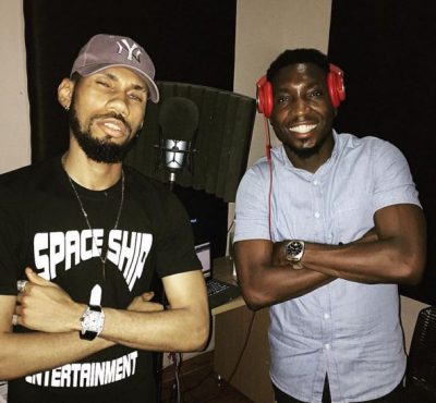 Phyno and Timi Dakolo in the studio.