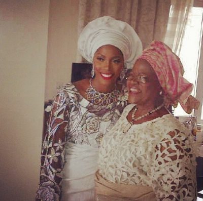 Tiwa Savage and her mum.