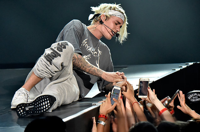 Justin Bieber performs at the 2016 Purpose World Tour at Staples Center on March 20, 2016 in Los Angeles, California. Photo: Billboard