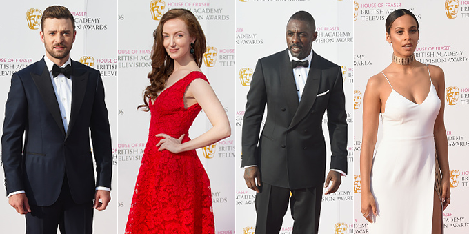 Justin Timberlake, Olivia Grant, Idiris Elba and Rochelle Humes on BAFTA TV Red Carpet