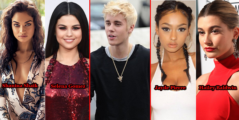 Bieber and some of his women.