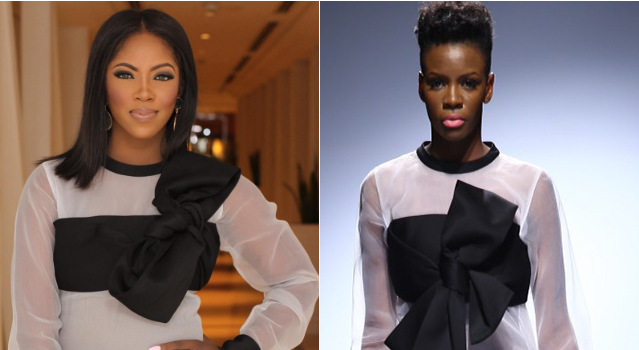 Tiwa Savage and Bridget Awosika's model