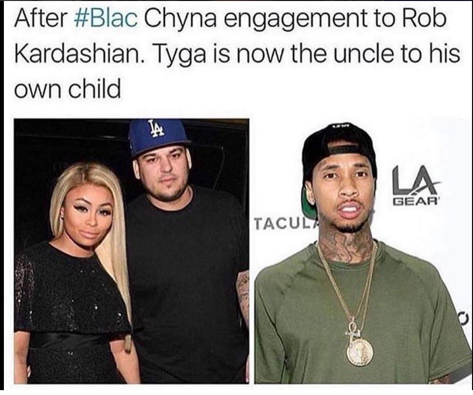 Tyga was going to be father and uncle to his first son when Blac Chyna got engaged to Rob. Photo: Hiphopdx