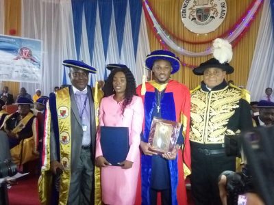 2face Idibia and his wife at the presentation.
