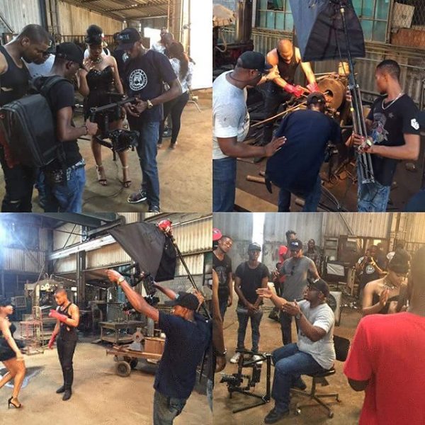 The crew on set