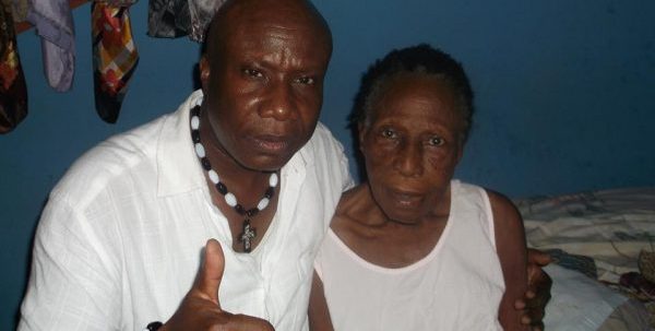 Mike Okri and late mum.