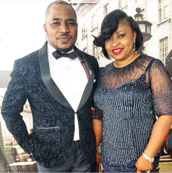 Tee A and wife, Kehinde are in celebratory mood as their union clocks 11