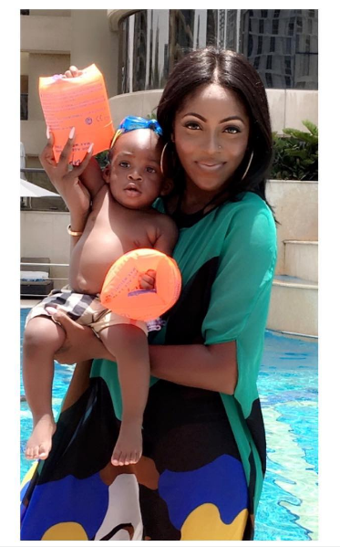 Tiwa takes Jamil on a swimming session