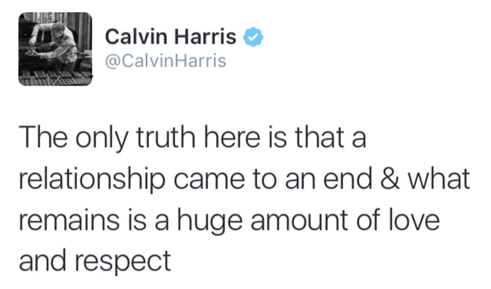 Calvin Harris tweet