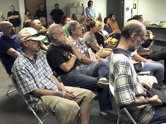 People actually attended the opening service of the First Cannabis Church. Photo. Lansing State Journal