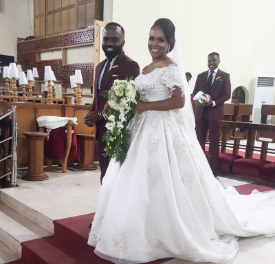 Noble Igwe and his wife in church