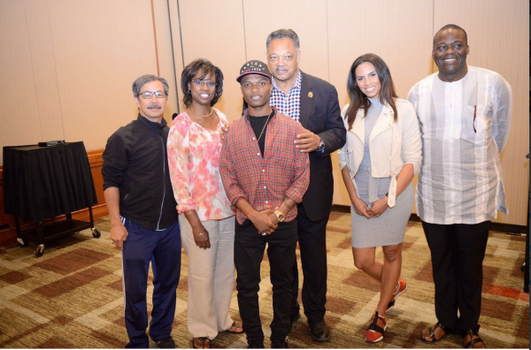 Wizkid and Rev. Jesse Jackson in Chicago.