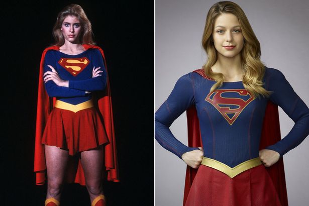 Helen Slater (L) and Melissa Benoist as Supergirl