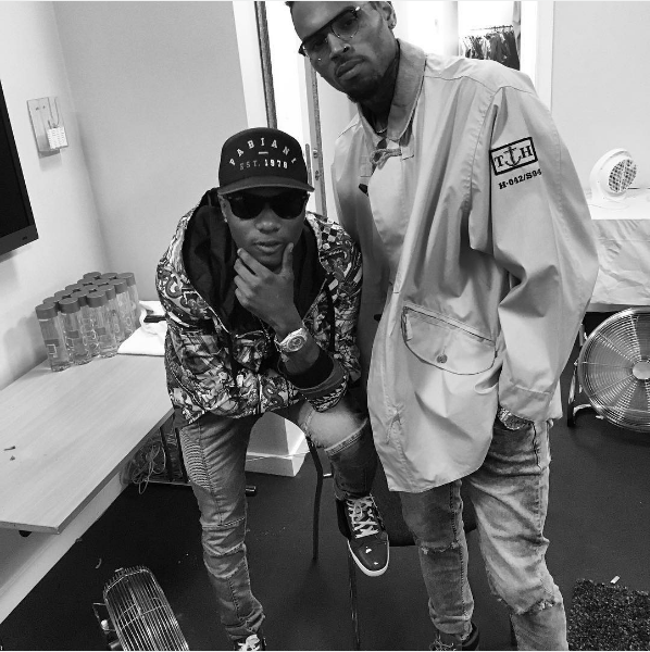 Wizkid with Chris brown during 'One Hell Of a Nite Tour' in Denmark