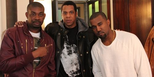 Don Jazzy, Jay Z and Kanye West in 2011.