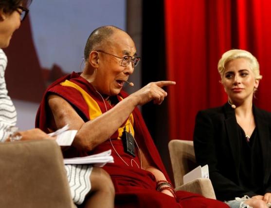 The Dalai Lama and singer Lady Gaga
