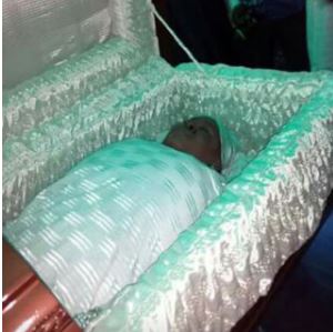 At her Lying 0 in state in Lagos this morning.