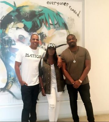 Jay Z, Tiwa Savage and Don Jazzy in New York.
