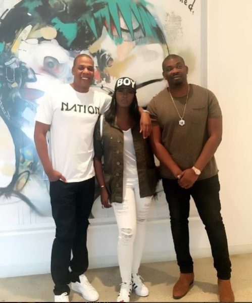 Jay Z, Tiwa Savage and Don Jazzy in New York.