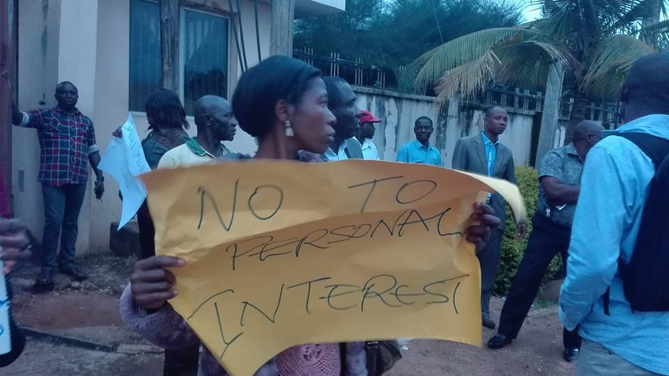 A staff with Placard