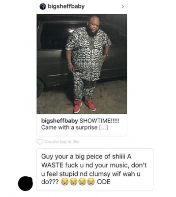 Abusive fan's message to Big Sheff