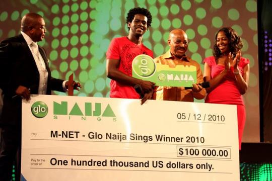Casey winning GLo Naija Sings